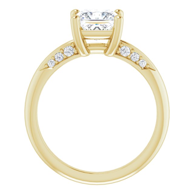 1.45 Square Lab-Grown GH/VS2+ Modern Sidestone Engagement Ring in 18KY | ViewB_4 1.45 Square Lab-Grown GH/VS2+ Modern Sidestone Engagement Ring in 18KY | ViewB_4