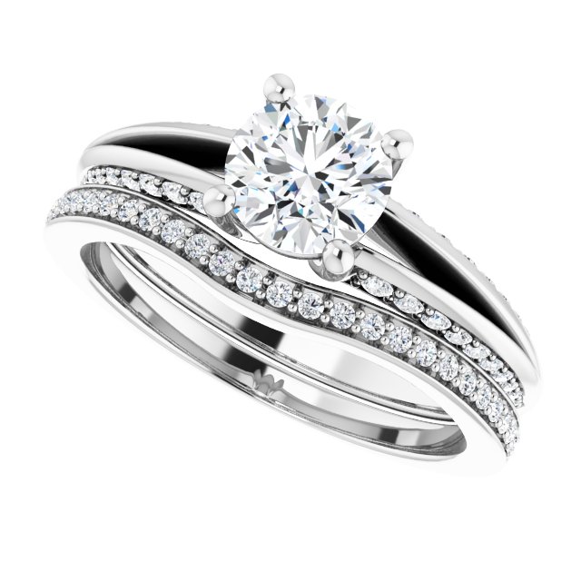 1.03 Round Diamond GH/VS2+ Modern Sidestone Engagement Ring in 14KW | AllComponents_View5 1.03 Round Diamond GH/VS2+ Modern Sidestone Engagement Ring in 14KW | AllComponents_View5