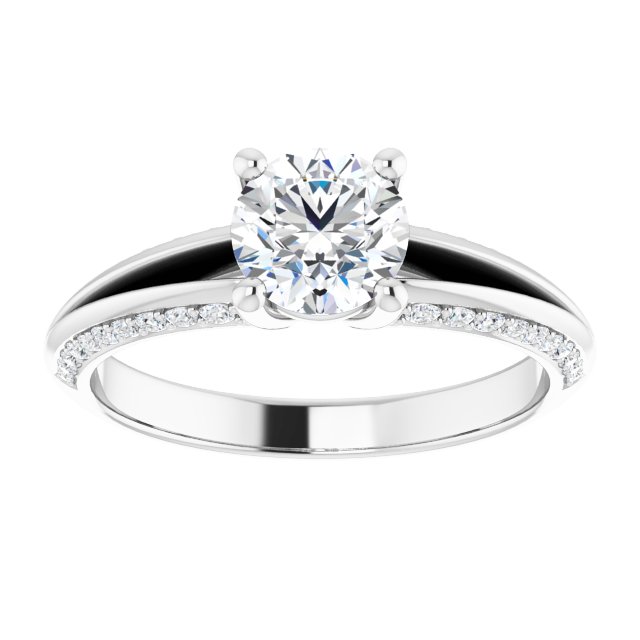 1.03 Round Diamond GH/VS2+ Modern Sidestone Engagement Ring in 14KW | ViewS 1.03 Round Diamond GH/VS2+ Modern Sidestone Engagement Ring in 14KW | ViewS