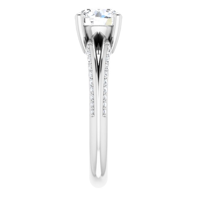 1.43 Round Lab-Grown GH/VS2+ Modern Sidestone Engagement Ring in PLAT | ViewE 1.43 Round Lab-Grown GH/VS2+ Modern Sidestone Engagement Ring in PLAT | ViewE