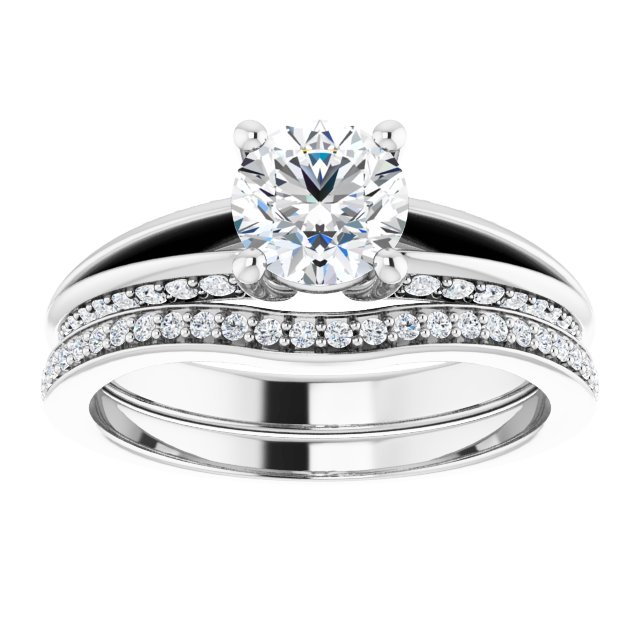 1.03 Round Diamond GH/VS2+ Modern Sidestone Engagement Ring in 14KW | AllComponents_ViewS 1.03 Round Diamond GH/VS2+ Modern Sidestone Engagement Ring in 14KW | AllComponents_ViewS