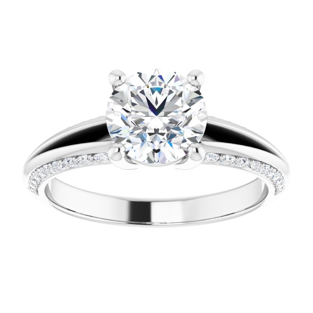 1.43 Round Lab-Grown GH/VS2+ Modern Sidestone Engagement Ring in PLAT | ViewS 1.43 Round Lab-Grown GH/VS2+ Modern Sidestone Engagement Ring in PLAT | ViewS