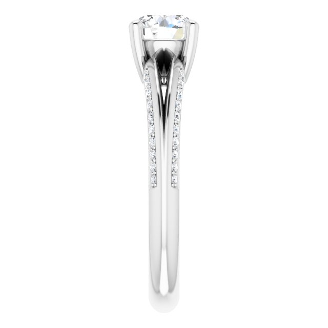 1.03 Round Diamond GH/VS2+ Modern Sidestone Engagement Ring in 14KW | ViewE 1.03 Round Diamond GH/VS2+ Modern Sidestone Engagement Ring in 14KW | ViewE