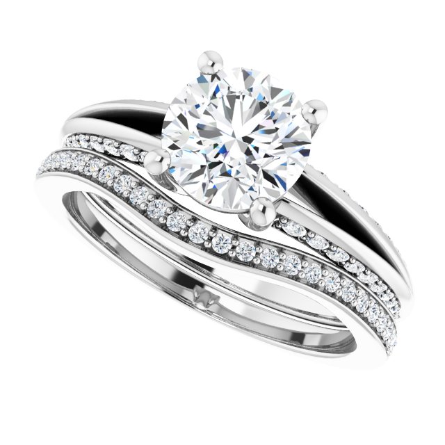 1.43 Round Lab-Grown GH/VS2+ Modern Sidestone Engagement Ring in PLAT | AllComponents_View5 1.43 Round Lab-Grown GH/VS2+ Modern Sidestone Engagement Ring in PLAT | AllComponents_View5