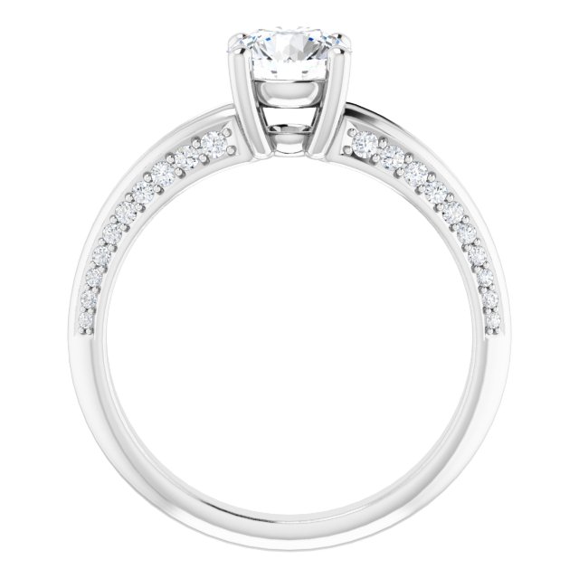 1.03 Round Diamond GH/VS2+ Modern Sidestone Engagement Ring in 14KW | ViewB_4 1.03 Round Diamond GH/VS2+ Modern Sidestone Engagement Ring in 14KW | ViewB_4