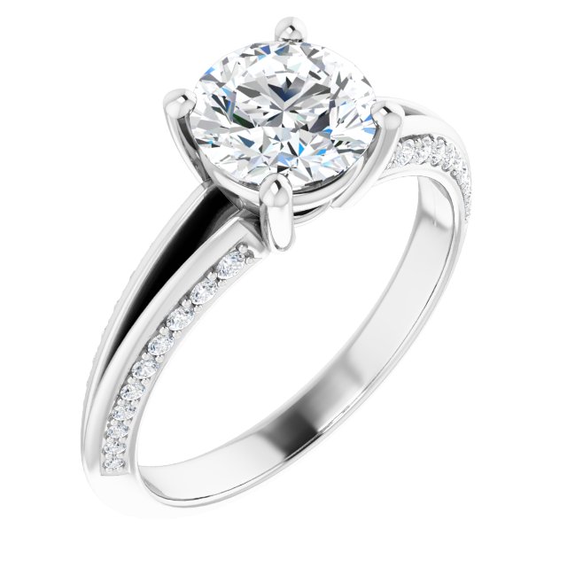 1.43 Round Lab-Grown GH/VS2+ Modern Sidestone Engagement Ring in PLAT | ViewA 1.43 Round Lab-Grown GH/VS2+ Modern Sidestone Engagement Ring in PLAT | ViewA