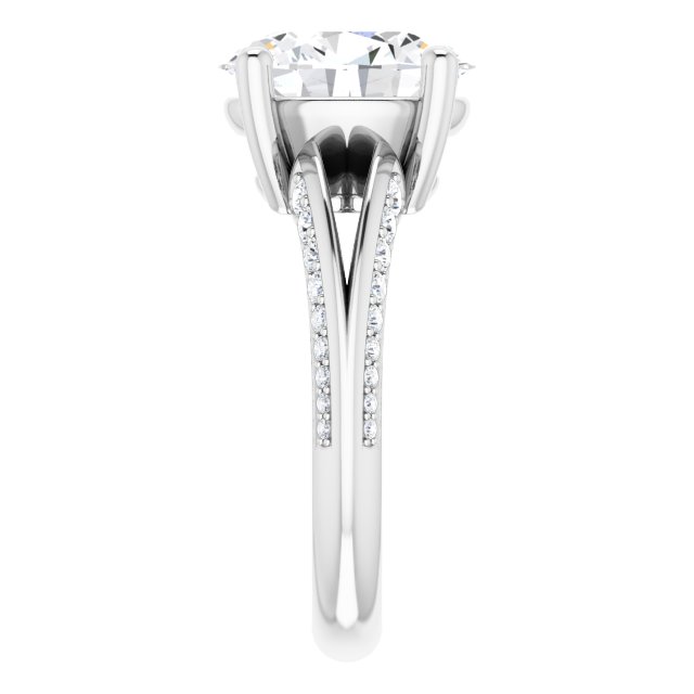 4.56 Oval Moissanite DEF/VVS Modern Sidestone Engagement Ring in 14KW | ViewE 4.56 Oval Moissanite DEF/VVS Modern Sidestone Engagement Ring in 14KW | ViewE