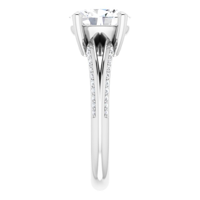 2.33 Oval Lab-Grown GH/VS2+ Modern Sidestone Engagement Ring in 18KW | ViewE 2.33 Oval Lab-Grown GH/VS2+ Modern Sidestone Engagement Ring in 18KW | ViewE