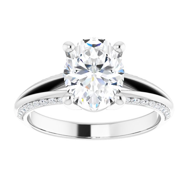 2.33 Oval Lab-Grown GH/VS2+ Modern Sidestone Engagement Ring in 18KW | ViewS 2.33 Oval Lab-Grown GH/VS2+ Modern Sidestone Engagement Ring in 18KW | ViewS