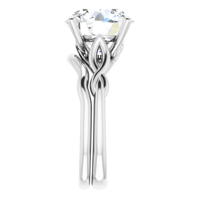 4.75 carat Round Diamond GH/VS2+ Sculptural Solitaire Engagement Ring in 14KW | AllComponents_ViewE