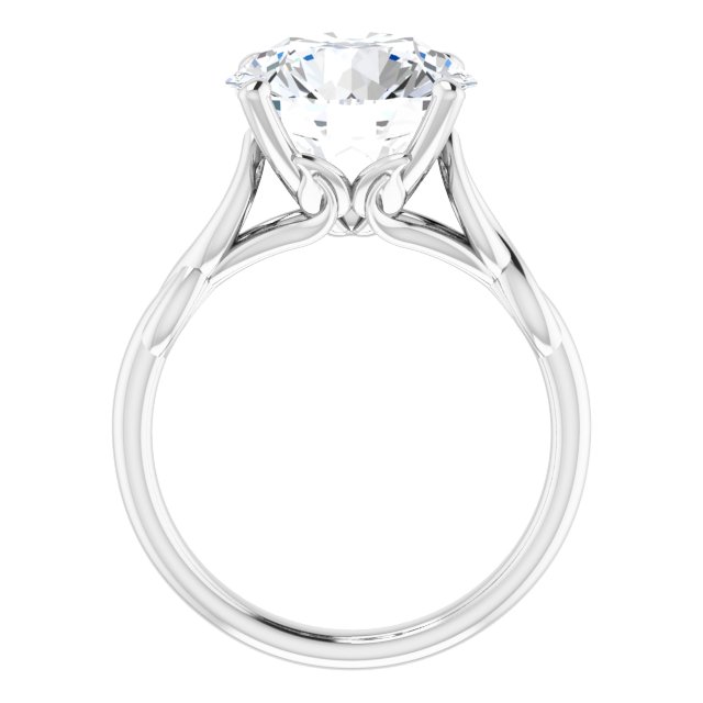4.75 carat Round Diamond GH/VS2+ Sculptural Solitaire Engagement Ring in 14KW | ViewB_4