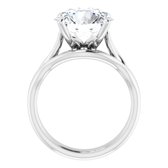 4.75 carat Round Diamond GH/VS2+ Sculptural Solitaire Engagement Ring in 14KW | AllComponents_ViewB_4