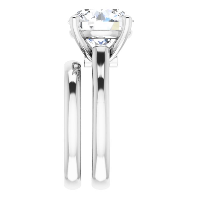 4.79 carat Round Moissanite DEF/VVS Modern Solitaire Engagement Ring in 14KW | AllComponents_ViewE