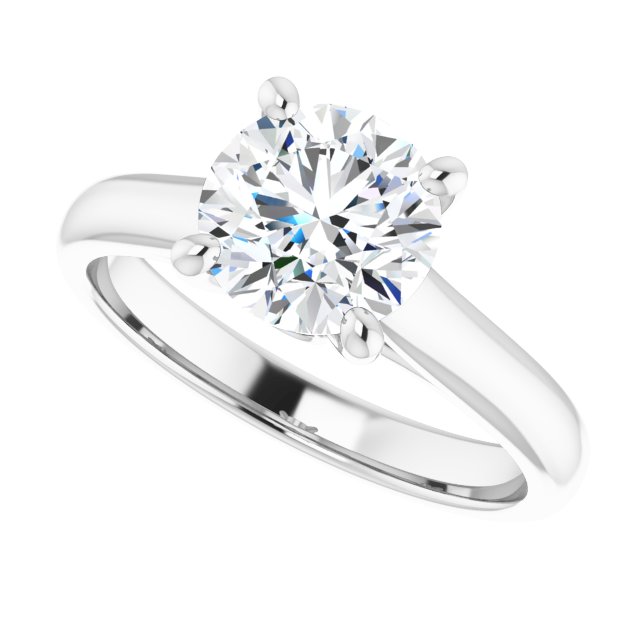 1.54 carat Round Lab-Grown GH/VS2+ Modern Solitaire Engagement Ring in 14KW | View5 1.54 carat Round Lab-Grown GH/VS2+ Modern Solitaire Engagement Ring in 14KW | View5