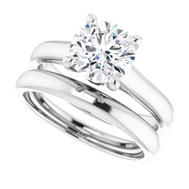 1.54 carat Round Lab-Grown GH/VS2+ Modern Solitaire Engagement Ring in 14KW | AllComponents_View5 1.54 carat Round Lab-Grown GH/VS2+ Modern Solitaire Engagement Ring in 14KW | AllComponents_View5