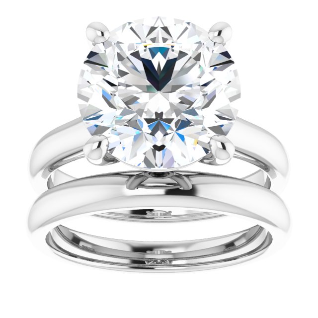 4.79 carat Round Moissanite DEF/VVS Modern Solitaire Engagement Ring in 14KW | AllComponents_ViewS