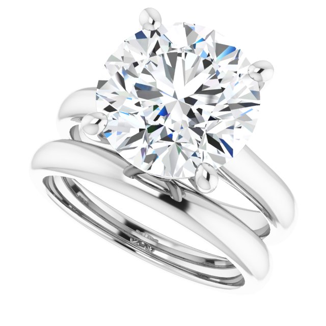 4.79 carat Round Moissanite DEF/VVS Modern Solitaire Engagement Ring in 14KW | AllComponents_View5