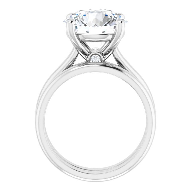4.79 carat Round Moissanite DEF/VVS Modern Solitaire Engagement Ring in 14KW | AllComponents_ViewB_4