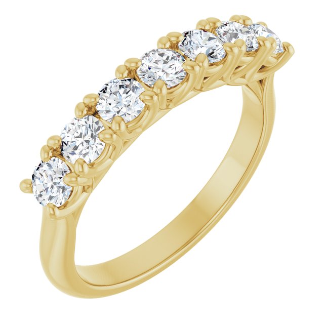 Seven Stone 0.84 Round Diamond EF/VS1+ Anniversary Ring in 14KY | ViewA Seven Stone 0.84 Round Diamond EF/VS1+ Anniversary Ring in 14KY | ViewA