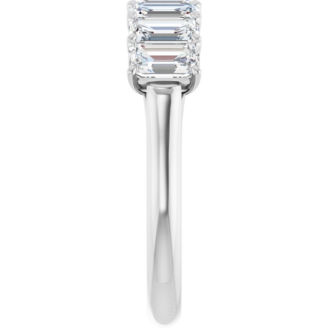 Seven Stone 1.89 Emerald Moissanite DEF/VVS Anniversary Ring in 14KW | ViewE Seven Stone 1.89 Emerald Moissanite DEF/VVS Anniversary Ring in 14KW | ViewE