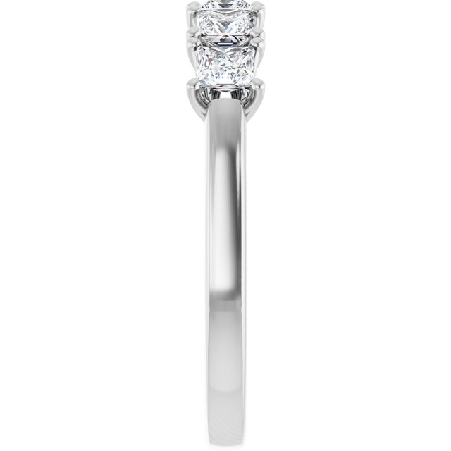 Five Stone 0.90 Square Lab-Grown EF/VS1+ Anniversary Ring in PLAT | ViewE Five Stone 0.90 Square Lab-Grown EF/VS1+ Anniversary Ring in PLAT | ViewE