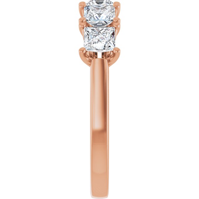 Five Stone 1.55 Square Diamond D/VVS2+ Anniversary Ring in 18KR | ViewE Five Stone 1.55 Square Diamond D/VVS2+ Anniversary Ring in 18KR | ViewE