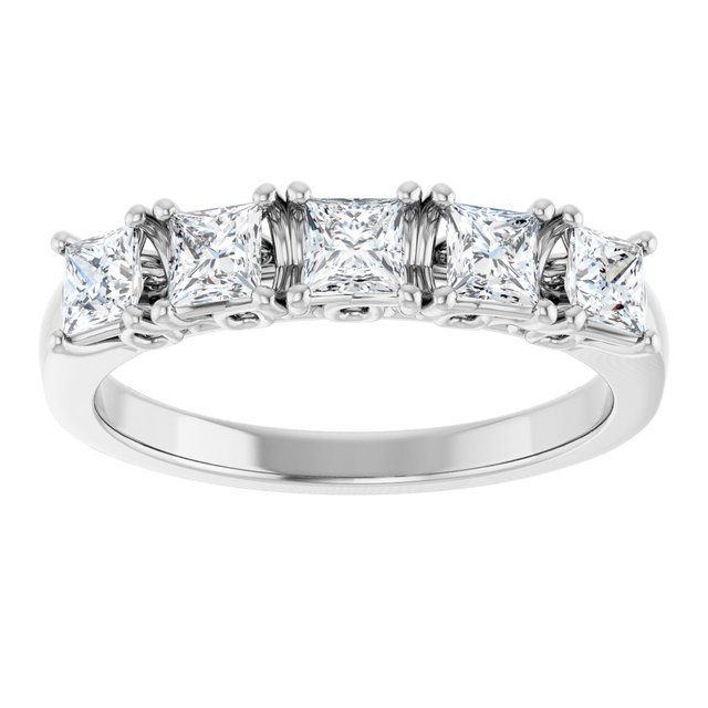 Five Stone 0.90 Square Lab-Grown EF/VS1+ Anniversary Ring in PLAT | ViewS Five Stone 0.90 Square Lab-Grown EF/VS1+ Anniversary Ring in PLAT | ViewS