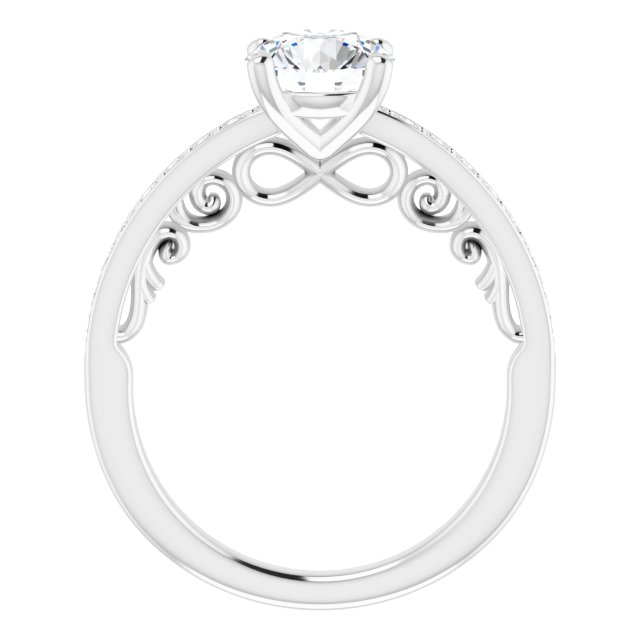 1.44 Round Lab-Grown GH/VS2+ Sculptural Sidestone Engagement Ring in 14KW | ViewB_4 1.44 Round Lab-Grown GH/VS2+ Sculptural Sidestone Engagement Ring in 14KW | ViewB_4