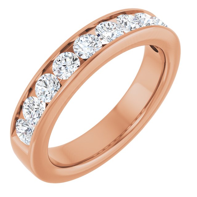 Classic 1.00 Round Moissanite DEF/VVS Anniversary Ring in 14KR | ViewA Classic 1.00 Round Moissanite DEF/VVS Anniversary Ring in 14KR | ViewA