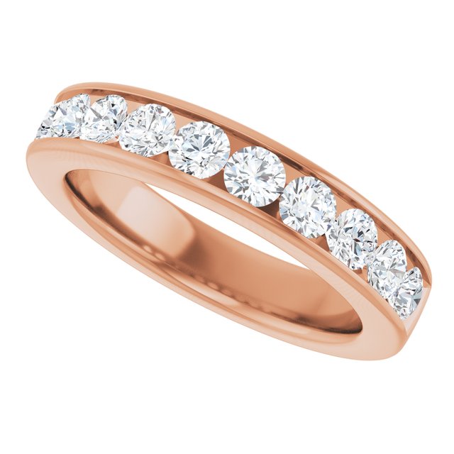Classic 1.00 Round Moissanite DEF/VVS Anniversary Ring in 14KR | View5 Classic 1.00 Round Moissanite DEF/VVS Anniversary Ring in 14KR | View5