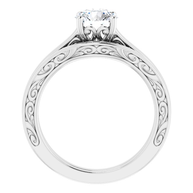 1.00 carat Round Diamond GH/VS2+ Vintage Solitaire Engagement Ring in 14KW | AllComponents_ViewB_4 1.00 carat Round Diamond GH/VS2+ Vintage Solitaire Engagement Ring in 14KW | AllComponents_ViewB_4