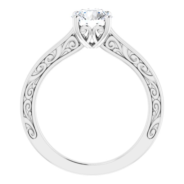 1.00 carat Round Diamond GH/VS2+ Vintage Solitaire Engagement Ring in 14KW | ViewB_4 1.00 carat Round Diamond GH/VS2+ Vintage Solitaire Engagement Ring in 14KW | ViewB_4