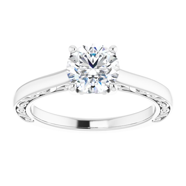 1.00 carat Round Diamond GH/VS2+ Vintage Solitaire Engagement Ring in 14KW | ViewS 1.00 carat Round Diamond GH/VS2+ Vintage Solitaire Engagement Ring in 14KW | ViewS