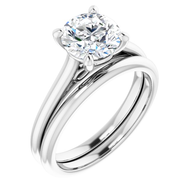 1.50 carat Round Lab-Grown GH/VS2+ Infinity Solitaire Engagement Ring in PLAT | AllComponents_ViewA 1.50 carat Round Lab-Grown GH/VS2+ Infinity Solitaire Engagement Ring in PLAT | AllComponents_ViewA