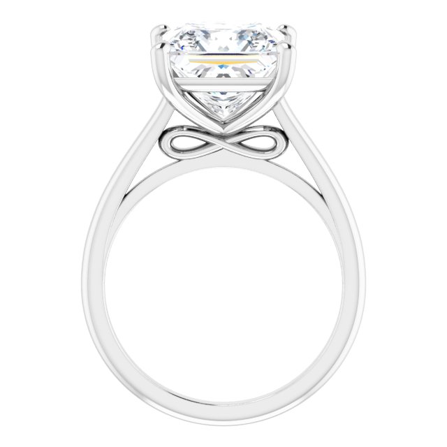 4.30 carat Square Moissanite DEF/VVS Infinity Solitaire Engagement Ring in 14KW | ViewB_4 4.30 carat Square Moissanite DEF/VVS Infinity Solitaire Engagement Ring in 14KW | ViewB_4