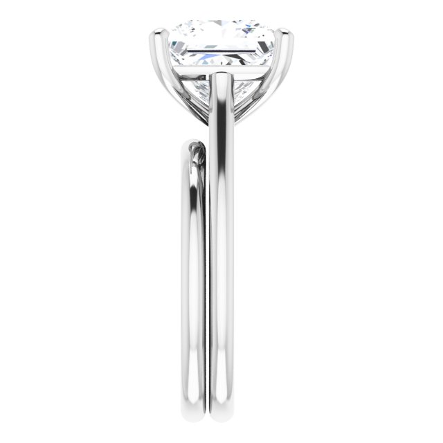 4.30 carat Square Moissanite DEF/VVS Infinity Solitaire Engagement Ring in 14KW | AllComponents_ViewE 4.30 carat Square Moissanite DEF/VVS Infinity Solitaire Engagement Ring in 14KW | AllComponents_ViewE