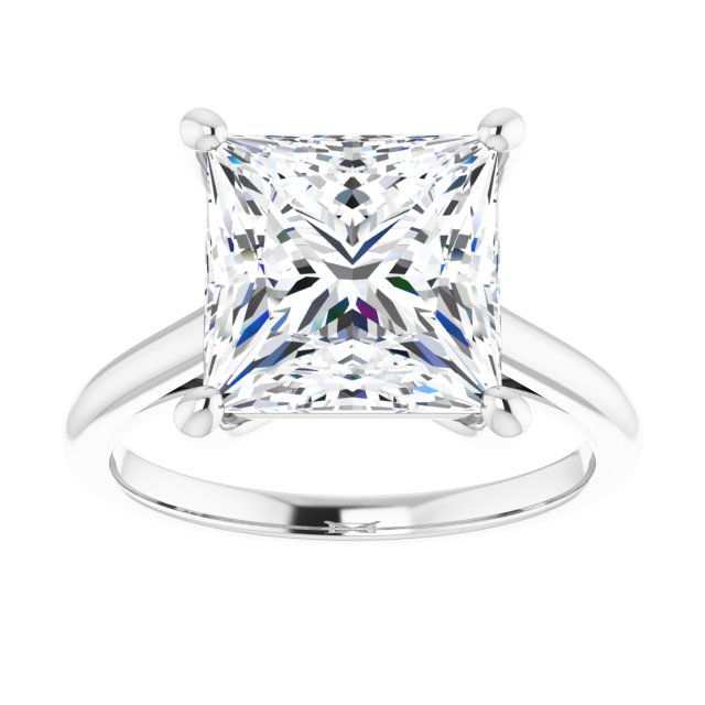 4.30 carat Square Moissanite DEF/VVS Infinity Solitaire Engagement Ring in 14KW | ViewS 4.30 carat Square Moissanite DEF/VVS Infinity Solitaire Engagement Ring in 14KW | ViewS