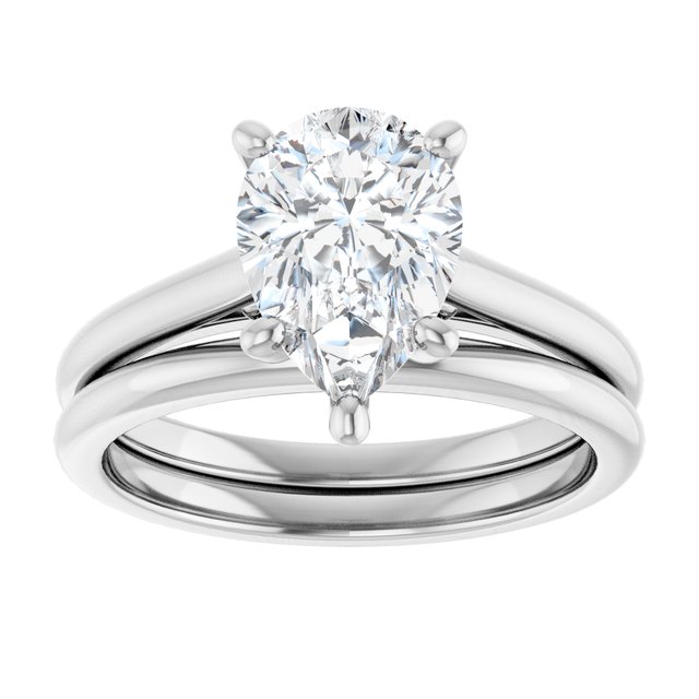 2.10 carat Pear Lab-Grown GH/VS2+ Infinity Solitaire Engagement Ring in 14KW | AllComponents_ViewS