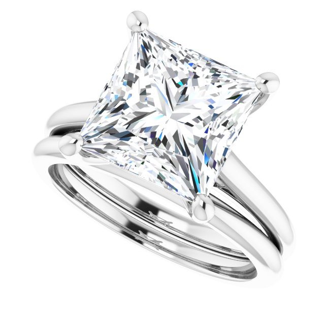 4.30 carat Square Moissanite DEF/VVS Infinity Solitaire Engagement Ring in 14KW | AllComponents_View5 4.30 carat Square Moissanite DEF/VVS Infinity Solitaire Engagement Ring in 14KW | AllComponents_View5