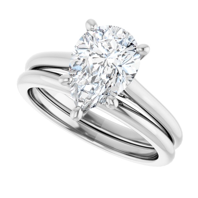 2.10 carat Pear Lab-Grown GH/VS2+ Infinity Solitaire Engagement Ring in 14KW | AllComponents_View5