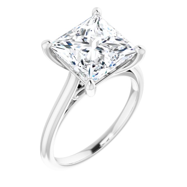 4.30 carat Square Moissanite DEF/VVS Infinity Solitaire Engagement Ring in 14KW | ViewA 4.30 carat Square Moissanite DEF/VVS Infinity Solitaire Engagement Ring in 14KW | ViewA