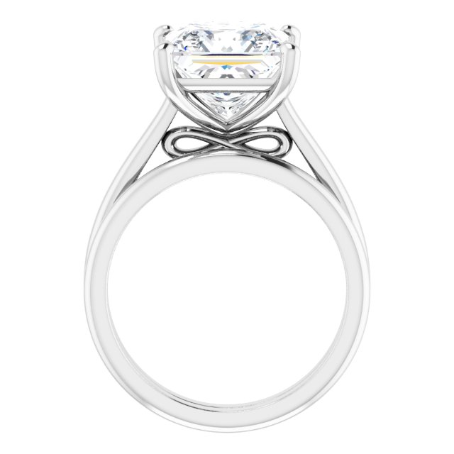 4.30 carat Square Moissanite DEF/VVS Infinity Solitaire Engagement Ring in 14KW | AllComponents_ViewB_4 4.30 carat Square Moissanite DEF/VVS Infinity Solitaire Engagement Ring in 14KW | AllComponents_ViewB_4