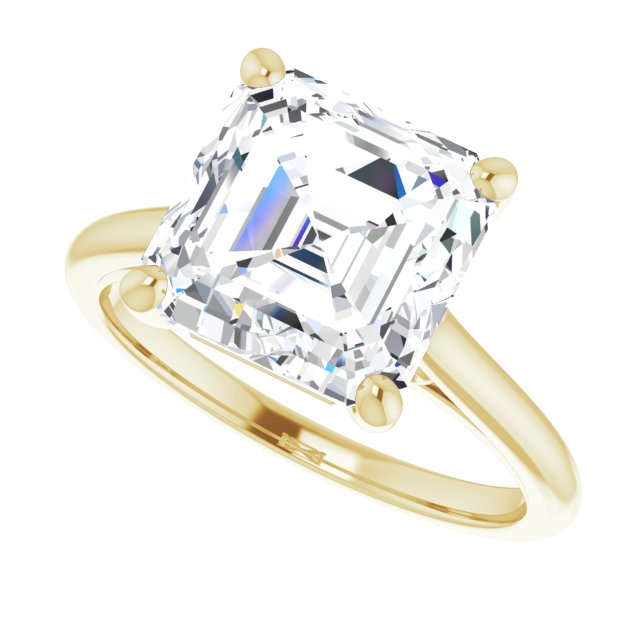 4.00 carat Asscher Diamond D/VVS2+ Infinity Solitaire Engagement Ring in 18KY | View5 4.00 carat Asscher Diamond D/VVS2+ Infinity Solitaire Engagement Ring in 18KY | View5