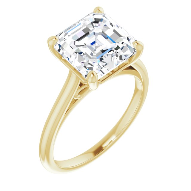 4.00 carat Asscher Diamond D/VVS2+ Infinity Solitaire Engagement Ring in 18KY | ViewA 4.00 carat Asscher Diamond D/VVS2+ Infinity Solitaire Engagement Ring in 18KY | ViewA
