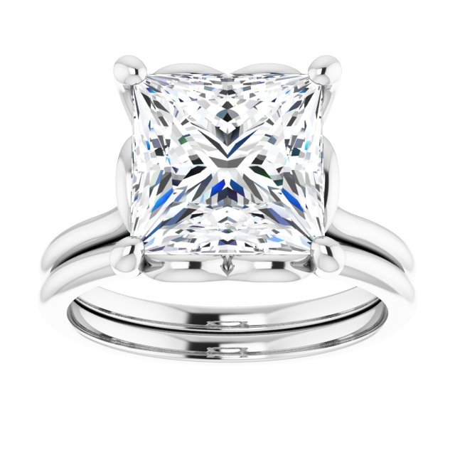 4.30 carat Square Diamond GH/VS2+ Classic Solitaire Engagement Ring in 14KW | AllComponents_ViewS