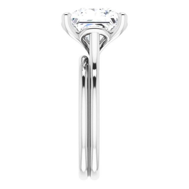 4.30 carat Square Diamond GH/VS2+ Classic Solitaire Engagement Ring in 14KW | AllComponents_ViewE