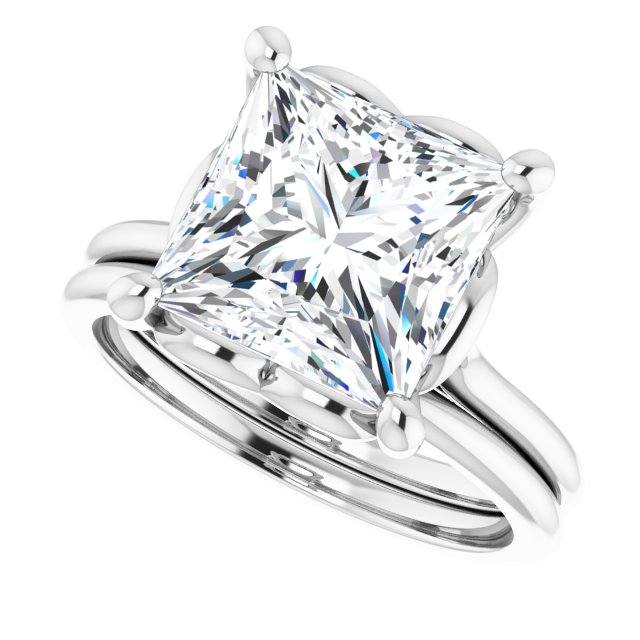 4.30 carat Square Diamond GH/VS2+ Classic Solitaire Engagement Ring in 14KW | AllComponents_View5