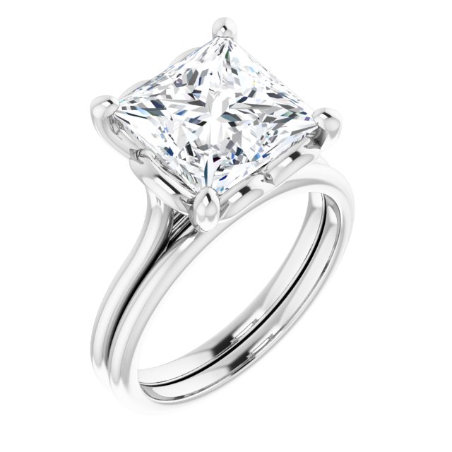 4.30 carat Square Diamond GH/VS2+ Classic Solitaire Engagement Ring in 14KW | AllComponents_ViewA