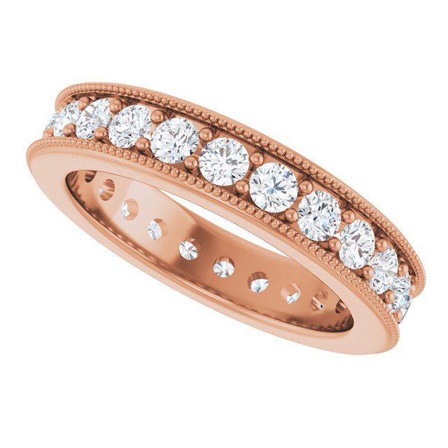 Vintage 1.44 tcw Round Diamond GH/VS2+ Eternity Ring in 14KR | View5 Vintage 1.44 tcw Round Diamond GH/VS2+ Eternity Ring in 14KR | View5