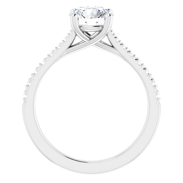 1.42 Round Lab-Grown GH/VS2+ Trellis Sidestone Engagement Ring in 14KW | ViewB_4 1.42 Round Lab-Grown GH/VS2+ Trellis Sidestone Engagement Ring in 14KW | ViewB_4